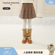 Teenie Weenie  Kids小熊童裝秋冬季款女童英倫格紋百褶羊毛半身裙 混色 120 cm