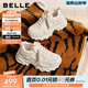 百麗（Belle）馬賽克百搭老爹鞋女2026春新商場(chǎng)款厚底增高休閑鞋F1K1DAM6 米白色 36 (230mm)