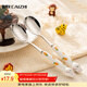 彩致（CAIZHI）304不銹鋼勺子湯勺兒童勺陶瓷柄餐具可愛(ài)兔子勺子2支裝 CZ6617