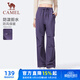 駱駝（CAMEL）加絨工裝褲男女防潑水直筒傘兵運動(dòng)褲 J35CAYL6024 甜葡萄紫 M