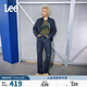 Lee726標準中腰直腳丹寧回潮深藍直筒男牛仔褲潮流