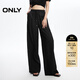 ONLY2025秋季新款時(shí)尚百搭高腰闊腿顯瘦純色休閑褲女|125114018 H1Z 黑色 M (165) 68A（卡碼拍?。? title=