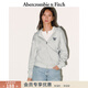 Abercrombie & Fitch美式時(shí)尚百搭LOGO抓絨拉鏈連帽衛衣外套25秋冬女裝152-5249 淺灰色 L (165/104A)