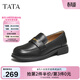 他她（TATA）女鞋秋小皮鞋時(shí)尚休閑深口樂(lè )福鞋一腳蹬英倫單鞋CG901CA5 黑色 39