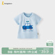 童泰（TONGTAI）嬰兒短袖夏季寶寶薄款上衣兒童內衣男童女童網(wǎng)眼半袖T恤藍色90cm