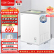 美的（Midea）100L家商兩用展示柜冷藏保鮮柜家用彩晶玻璃冰柜臥式冷柜雪糕水果飲料柜酒水柜小型冰箱MS-105LGE