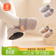 貝瑞加（Babyprints）寶寶學(xué)步襪2雙裝秋冬絨里早教襪套室內軟底地板襪防滑隔涼 灰咖L