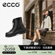 愛(ài)步（ECCO）靴子女 黑色厚底增高中筒套筒牛皮女靴 蹤跡220743 黑色22074301001 38