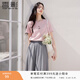 香影粉色t恤女裝短袖正肩2026夏季新款圓領(lǐng)卡通刺繡減齡上衣小衫 粉色 L 165/88A/110-125斤