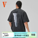 VLONE【 STAPLE】25新品月球大LOGO印花燙鉆時(shí)尚個(gè)性寬松短袖T恤 VLTE25010BK M