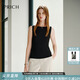 PRICH設計感一字領(lǐng)無(wú)袖背心夏季休閑通勤顯瘦上衣女 19黑色 M (165)