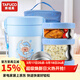 泰福高（TAFUCO）保溫飯盒超長(cháng)24小時(shí)保溫粥桶卡通便攜幼兒園小學(xué)生用便當盒上班族 2L/3層/防燙手內盒藍色/包+餐具