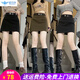 歐貝汐2026春秋季夏天新款毛呢短裙女高腰A字包臀防走光呢子短裙 咖色 S