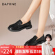 達芙妮（DAPHNE）小皮鞋女單鞋英倫風(fēng)樂(lè )福鞋學(xué)生女生2025新款百搭品牌女鞋 黑色 37 (235mm) 標準碼