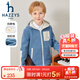 哈吉斯（HAZZYS）品牌童裝男女童外套秋新品防靜電舒適柔軟搖粒絨針織外套 港灣藍 165