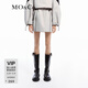 MO&Co.半身裙抽繩松緊腰拉鏈插袋直筒運動(dòng)短裙休閑裙裝戶(hù)外摩安珂 鵝卵石綠色 S 160