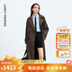 朗姿復古英倫風(fēng)衣雙排扣翻領(lǐng)高級感氣質(zhì)長(cháng)款外套女秋季新款 棕綠色 XL
