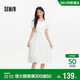 森馬（Semir）連衣裙女夏不規則拼接木耳邊泡泡袖收腰設計感中長(cháng)裙101325114041