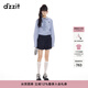 DZZIT【劉浩存同款】地素襯衫2025秋季學(xué)院風(fēng)花邊格紋上衣女3J3C4013T 深藍色 XS