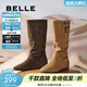 百麗（Belle）復古簡(jiǎn)約西部堆堆靴女冬季新款商場(chǎng)款內增高高筒靴E5Y1DDG5 灰色 36