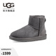 UGG秋季女士休閑舒適平底圓頭純色保暖經(jīng)典迷你短靴雪地靴1016222 GREY | 灰色 37