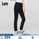 Lee25秋冬新品舒適經(jīng)典五袋款高腰黑色女牛仔褲 黑色  27 