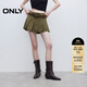 ONLY2025夏季新款復古A字版型高腰短裙百褶裙半身裙女|125316010 E04海龜青黑色 S