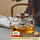 憶壺茶玻璃茶壺加厚煮茶壺耐高溫燒水壺家用煮茶器功夫茶具品茗套裝 【透明加厚】祥語(yǔ)提梁壺1.3L