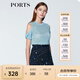 PORTS寶姿  新品商場(chǎng)同款女裝簡(jiǎn)約短袖露肩針織上衣SN8K701RKE004 煙波色 L