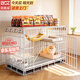 貝初眾貓籠子貓咪折疊貓籠家用貓籠子雙層大號貓屋寵物籠帶廁所一體大貓 60*42*50cm【雙層】幼貓大空間 【折疊免安裝】豪華大空間/帶廁所 加粗加密/真材實(shí)料