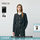 PRICH時(shí)尚復古小香風(fēng)羊毛格紋西裝2025冬季新款氣質(zhì)優(yōu)雅短外套女 17深灰色西裝 M 165