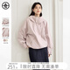 對白（DUIBAI）【AN大碼系列】?jì)纱┦綉?hù)外工裝風(fēng)連帽外套春季微胖mm休閑夾克上衣 淺粉色 M 建議體重110-125