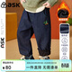 ASK JUNIOR兒童男童褲子冬裝新品薄絨保暖束腳褲小童牛仔褲