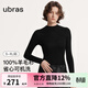 ubras【劉雯同款】可機洗含羊毛肌底衣上衣內搭女保暖內衣打底衣 【半高領(lǐng)】黑色 M