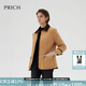 PRICH【中空保暖】時(shí)尚復古燈芯絨拼接保暖菱格棉服2025冬新款新年 35米色 M 165
