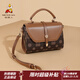 稻草人包包女包2026新款時(shí)尚印花手提包通勤斜挎包38婦女節禮物送老婆 深棕色-大版