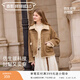 香影麂皮絨外套女2025冬季新款駝色美拉德仿皮草加絨翻領(lǐng)皮毛一體 駝色 M 160/84A/95-110斤