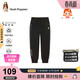 暇步士（Hush Puppies）童裝女童褲子春季兒童衛褲休閑長(cháng)褲寬松運動(dòng)褲 鉆石黑 140