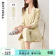 尚都比拉面試小西裝女外套2025春裝新款職業(yè)裝套氣質(zhì)簡(jiǎn)約風(fēng)休閑通勤小西服 治愈黃九分褲套裝 S