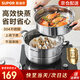 蘇泊爾（SUPOR） 蒸鍋304不銹鋼雙層復底湯鍋帶蒸籠大容量可視鍋具電磁爐燃氣通用 雙層 28cm