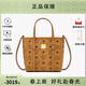 MCM【春季上新】Toni Visetos老花單肩斜挎包菜籃子托特包送女生禮物 干邑色MWPAATN04CO001