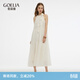 歌莉婭掛脖連衣裙女夏漂亮薄紗度假仙女風(fēng)裙子1CDR4K62A 07W米色 XS