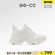 GG-CC【牛奶吐司】2024年新款百搭潮感真皮老爹鞋運動(dòng)休閑鞋女G24U0231 白色 皮面 37
