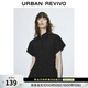 UR秋季新款女裝時(shí)尚氣質(zhì)通勤褶皺收腰開(kāi)襟襯衫UWM250047 黑色 (面料微透) L