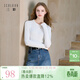 三彩2026春季新款簡(jiǎn)約純色圓領(lǐng)長(cháng)袖T恤套頭打底衫上衣修身Z 云朵白 M 160/84A