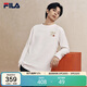 FILA 斐樂(lè )官方男女情侶款針織長(cháng)袖2026春時(shí)尚休閑純棉海棠花長(cháng)T恤