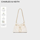 CHARLES&KEITH26夏季新品菱格鏈條單肩水桶包斜挎包CK2-10671894 Cream奶白色 M