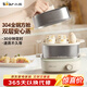小熊（Bear）煮蛋器 蒸蛋器 自動(dòng)斷電多功能一體早餐機 不銹鋼煮蛋蒸蛋神器 ZDQ-E12R2