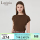 Lavinia Club拉維妮婭蝴蝶袖修身T恤女2025夏季設計感顯瘦針織上衣Y43Z182 咖色 M (165)