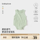 babylove【清倉】嬰兒包屁衣夏季薄款紗布純棉吸濕背心三角哈衣男女寶寶 艾綠 73cm